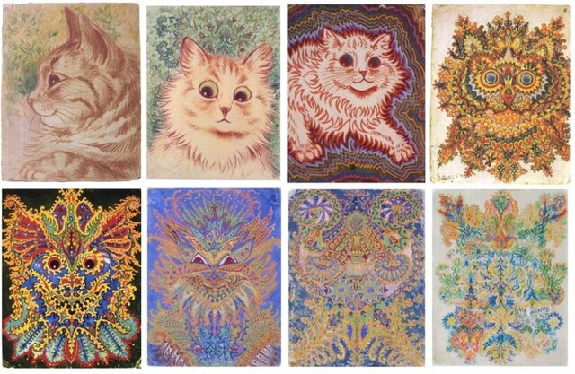 نقاش گربه‌ها که به دلیل بیماری روانی تا آخر عمر بستری بود