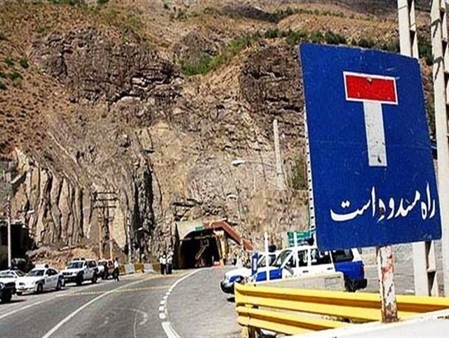 قفل شدن محور یاسوج-بابامیدان هنگام برخورد کامیون با تونل 