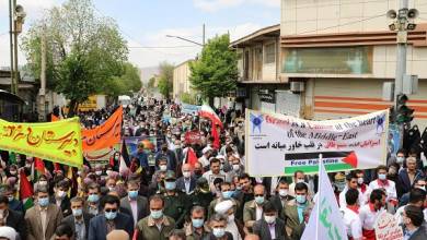 حضور پرشور دانشگاهیان دانشگاه آزاد اسلامی در راهپیمایی روز جهانی قدس